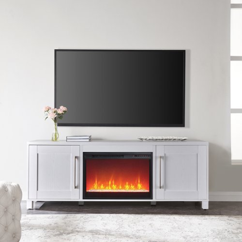 Camden&Wells - Yarmouth Crystal Fireplace TV Stand for Most TVs up to 75" - Alabaster-Front_Standard 