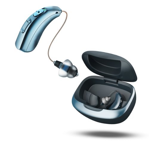 LINNER - Mercury OTC Rechargeable Hearing Aids for Seniors with Noise Cancellation, Easy to Use, 3 Modes, 9 Volume Levels - Ocean Blue-Front_Standard