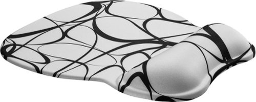 Insignia™ Premium Mouse Pad with Wrist Rest - Black & White GLOBAL SHIPPING