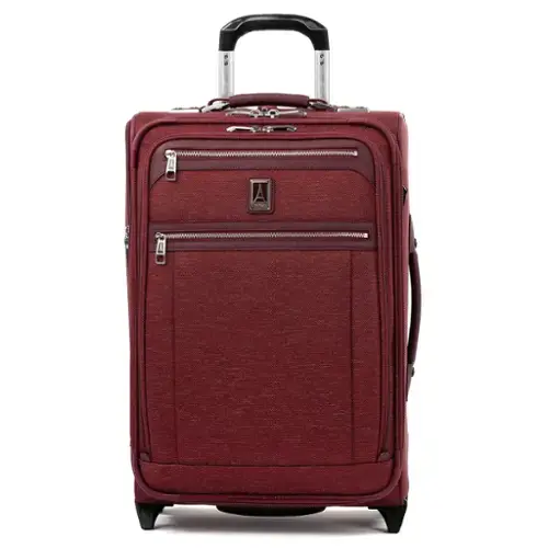 Front. Travelpro - Travelpro Platinum Elite Softside Expandable 22" Carry On Rollaboard - Bordeaux.