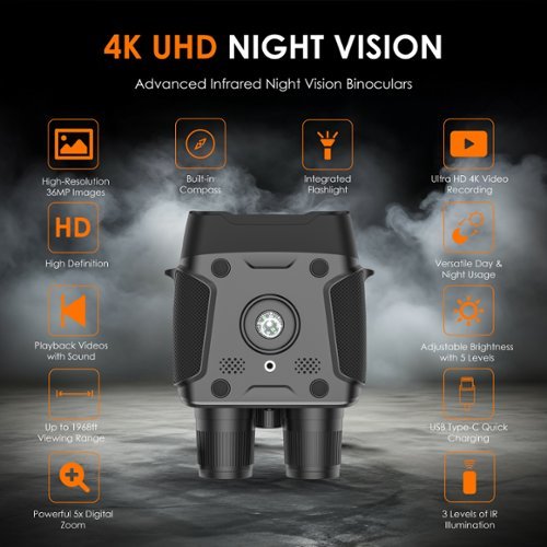 Rexing B1 Binoculars w/ Compass and Flashlight - Black WORLDWIDE DELIVERY