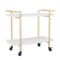Martha Stewart - Liam Mobile 2 Tier Printer Cart with Side Storage - White/Polished Brass Frame-Front_Standard