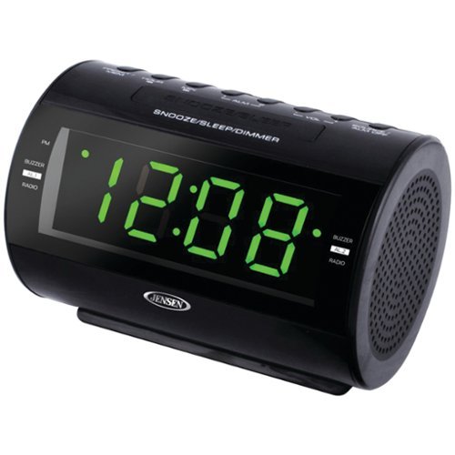 Jensen - AM/FM Dual-Alarm Clock Radio - Black-Front_Standard 