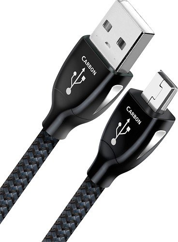 AudioQuest - 2.5' USB A-to-Mini USB Cable - Black/Gray-Front_Standard 