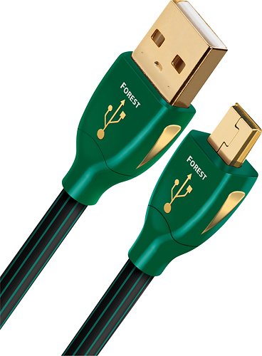  AudioQuest - 10' USB A-to-Mini USB Cable - Black/Green