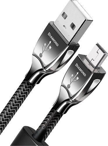  AudioQuest - 5' USB A-to-Mini USB Cable - Black/Gray