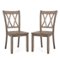 Costway - Wooden Dining Chairs Set of 2 with Ergonomic Seat Rubber Wood Frame & High Backrest - Brown-Front_Standard