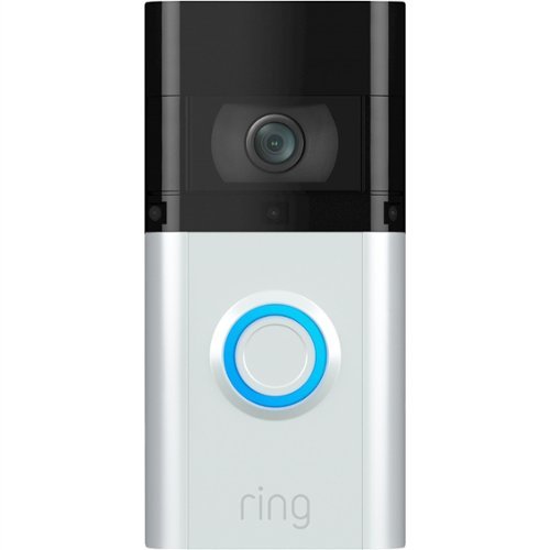 Ring - Wireless Wi-Fi Video Doorbell Pro, Satin Nickel - White-Front_Standard 