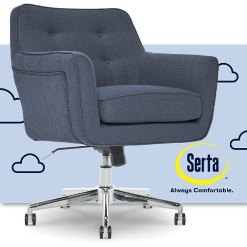 Serta - Ashland Memory Foam & Twill Fabric Home Office Chair - Blue