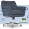 Serta - Ashland Memory Foam & Twill Fabric Home Office Chair - Blue-Front_Standard