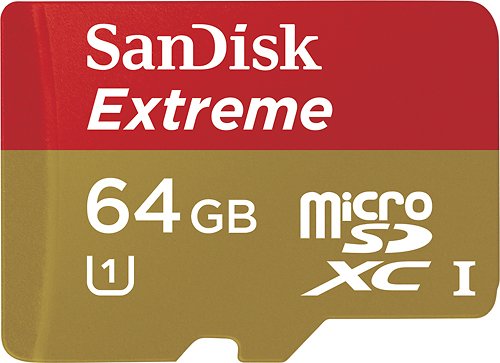 SanDisk - Extreme 64GB microSDXC Class 10 UHS-1 Memory Card