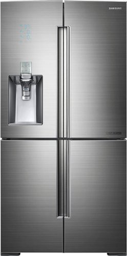  Samsung - Chef Collection 34.3 Cu. Ft. 4-Door Flex French Door Refrigerator with Thru-the-Door Ice and Water - Stainless steel