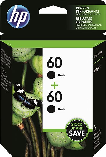  HP - 60 2-Pack Ink Cartridges - Black