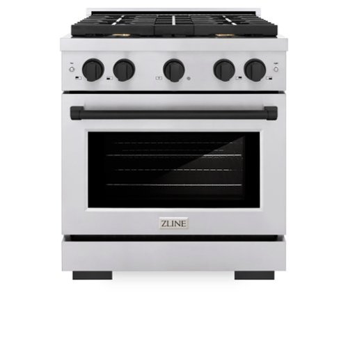 ZLINE - Autograph 30" Paramount Dual Fuel Range w/ 4 Burners & Matte Black Accents (SDRZ-30-MB) - Stainless Steel-Front_Standard 