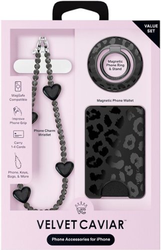 VELVET CAVIAR Phone Accessory Gift Set - Universal MagSafe Wallet, MagSafe Grip Ring & Phone Charm - Black Leopard BUY IN UAE