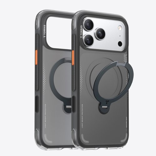 TORRAS - Ostand Q3 Air Case for iPhone 18 Pro / iPhone 17 Pro, Dual Airbag 13FT Protection 180° Kickstand 18N Magnetic - Shadow Black