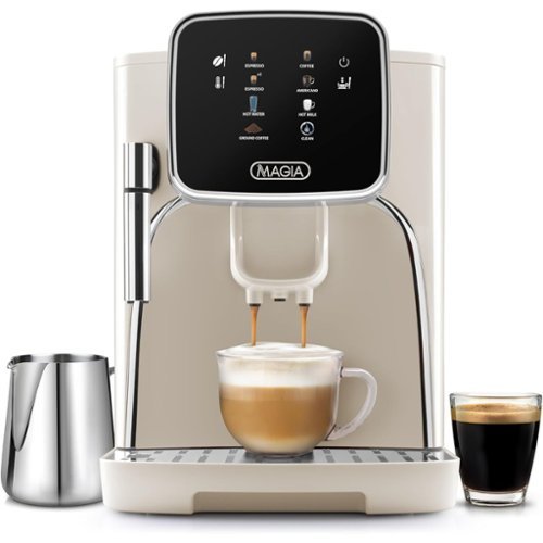 Zulay Kitchen - Magia Clasica - Fully Automatic Espresso Machine with Grinder - Cream Silver-Front_Standard 