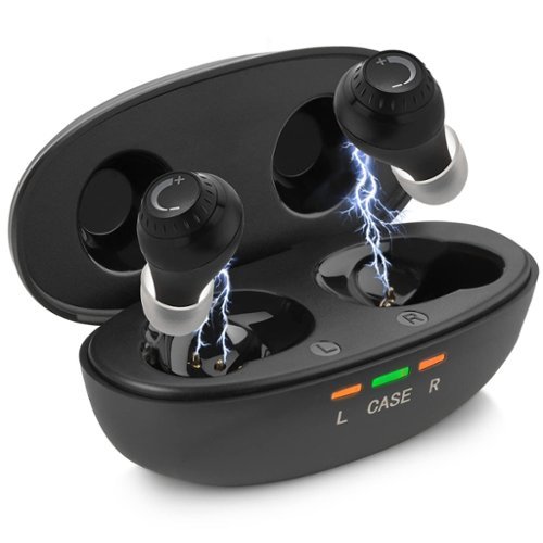 MEDca - Mini Digital Hearing Amplifiers - ITE Rechargeable Personal Sound Amplifier - Lightweight Hearing Aids Device - Black-Front_Standard 