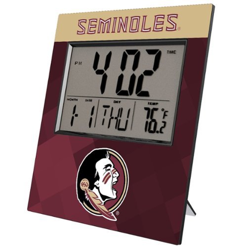 Keyscaper - Florida State Seminoles Color Block Digital Desk Clock - Multicolor-Front_Standard 