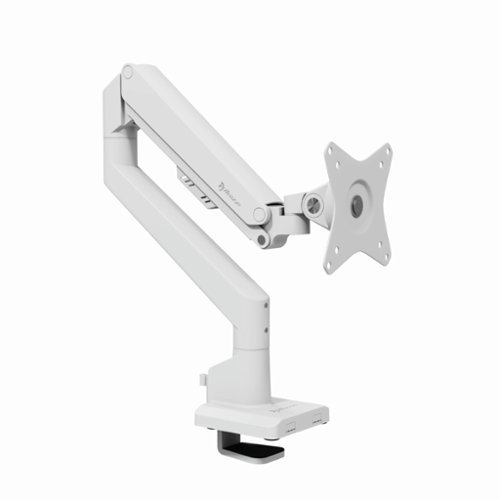 Arozzi - Alzare Neo Gas Spring Single Monitor Arm – Ergonomic Desk Mount for Gaming & Office – - White-Front_Standard 