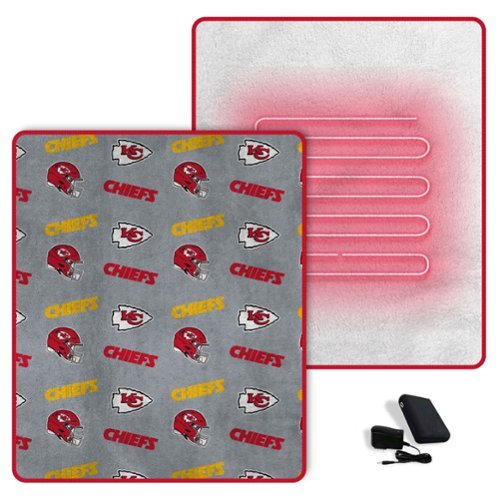 Pegasus - Kansas City Chiefs Scattered Logos 60" x 70" Heated Blanket - Multicolor-Front_Standard 