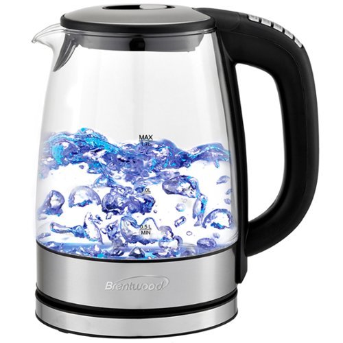 Brentwood - Glass 1.7 Liter Electric Kettle with 6 Temperature Presets - Black-Front_Standard 