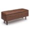 Simpli Home - Shay Mid Century Rectangular Storage Ottoman - Distressed Saddle Brown-Front_Standard
