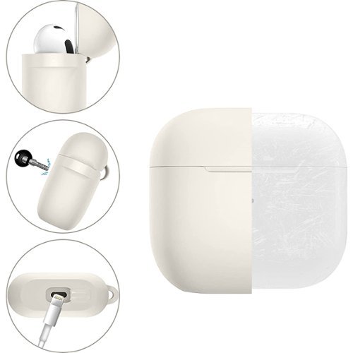 SaharaCase Venture Series Silicone Combo Kit Case for Apple AirPods (3rd Generation) - Glow White GLOBAL SHIPPING