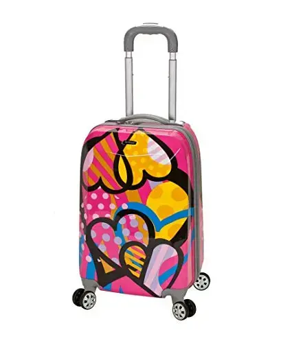 Front. DORLUKFU - Vision Hardside Spinner Wheel Luggage, Love, Carry-On 20-Inch - Assorted/Multicolor.