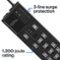 Best Buy essentials™ - 12 Outlet/2 USB 1200 Joules Surge Protector Strip - Black-Alt_View_Standard_17