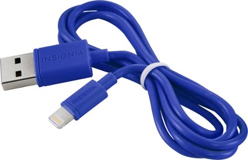  Insignia™ - Apple MFi Certified 3' Lightning-to-USB Type A Charge-and-Sync Cable - Cobalt Blue