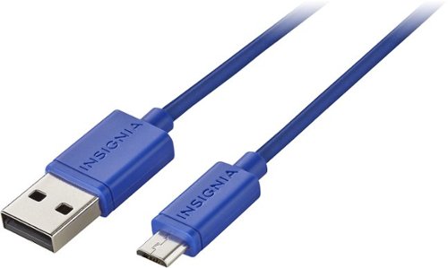  Insignia™ - 3' Micro USB-to-USB Type A Charge-and-Sync Cable - Cobalt Blue