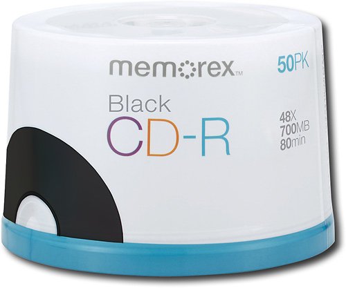  Memorex - 50-Pack 48x Black CD-R Disc Spindle - multi
