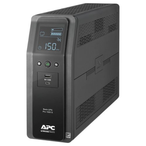 APC - Br1500ms2 Back-ups Pro 10-outlet/2-usb 1,500-va Battery Back-up And Surge Protector - Black-Front_Standard 