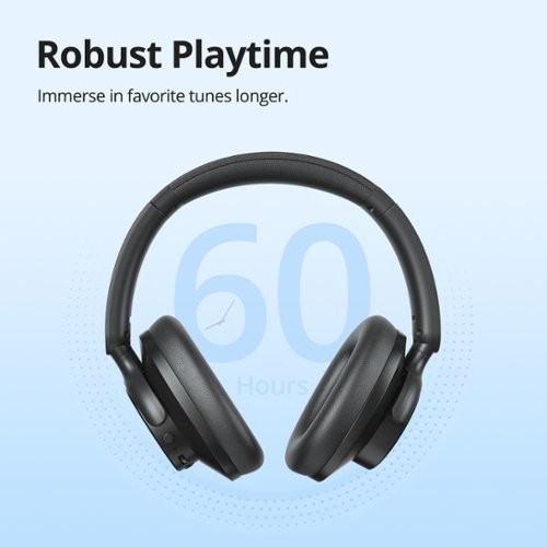 Tronsmart Q20 Active Noise Cancelling Headphones, Wireless Over-Ear Bluetooth Headphones, 60H Playtime, Deep Bass, Comfort Fit - Black BUY IN EUROPE