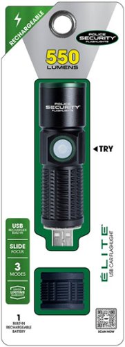 Police Security USB 500 Lumen Flashlight - Black GLOBAL SHIPPING