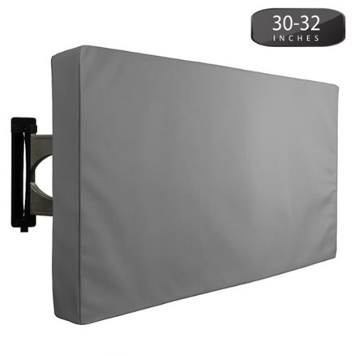 KHOMO GEAR - Outdoor TV Cover 30" to 32" – Weatherproof Protector for Flat Screen TVs - Gray-Front_Standard 