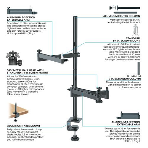 Bower Camera Desk Mount Stand BUY IN MIDDLE EAST