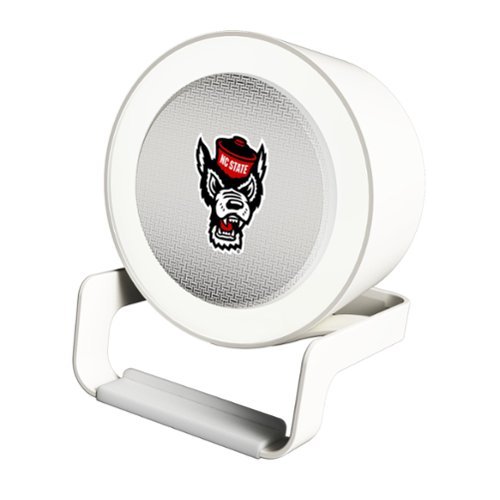 Keyscaper - NC State Wolfpack Linen Print Nightlight Charger & Bluetooth Speaker - White-Front_Standard 