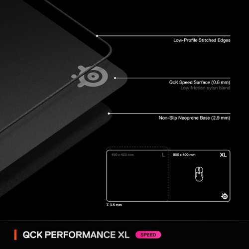 SteelSeries QcK Performance Gaming Mouse Pad XL - Speed - Black BUY ONLINE