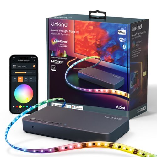 Linkind - ET6 Smart TV Backlights with HDMI 2.0 Sync Box for 90 inch TV - Multicolor-Front_Standard 