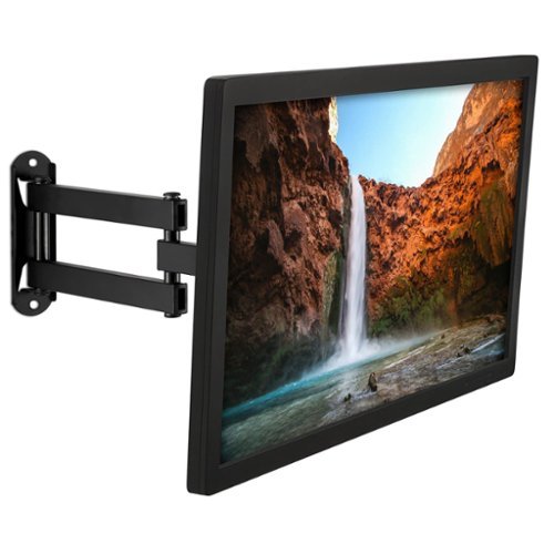 Mount-It! - Articulating TV Wall Mount for 19–43" Screens, Full Motion, VESA 200x200, 55lb Capacity - Black-Front_Standard 