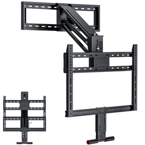 X-assembly - Fireplace Pull Down TV Mount over Fireplace with Height Adjust for Most 43" - 80" TVs, Max VESA 600x400mm, up to 80lbs - Black-Front_Standard 