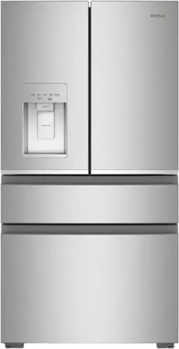 Front. Whirlpool - 36-inch TRUE Counter Depth 4-Door French Door Refrigerator with Nugget Ice - 22 cu. ft. - Fingerprint-Resistant Stainless Finish.