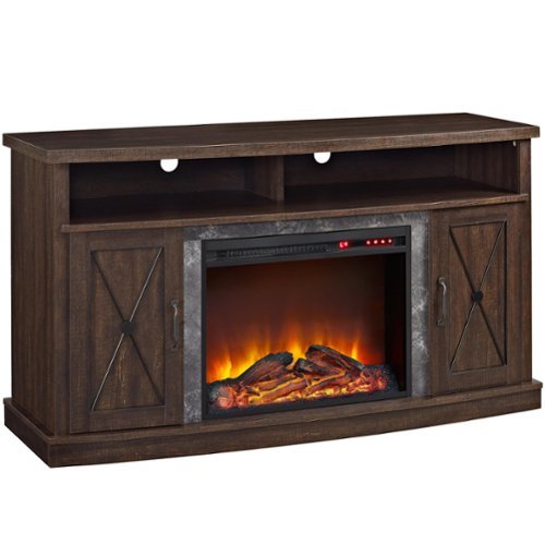 Ameriwood Home - Barrow Creek Electric Fireplace TV Stand - Espresso-Front_Standard 