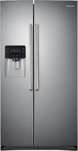  Samsung - 24.5 Cu. Ft. Side-by-Side Refrigerator with Thru-the-Door Ice and Water - Stainless Steel