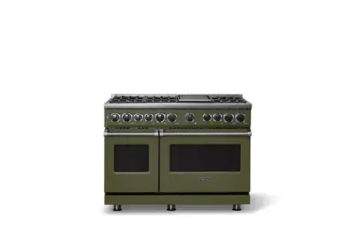 Front. Viking - 48"W. 7.3 Cu. Ft. 7Series Self-Clean LP Dual Fuel 8 Burner Range/Griddle-Martini - Martini.