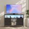 Bestier - 50”TV Stand with LED Lights, 4 Drawers, Power Outlets & USB Ports, Media Console with Open Shelves - Black-Front_Standard
