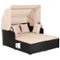 Costway - Patio Rattan Daybed Lounge Retractable Top Canopy Side Tables Cushions - Black + Beige-Front_Standard