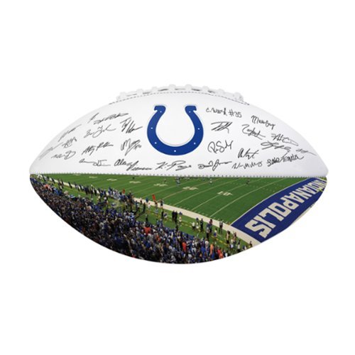 Logo Brands - Indianapolis Colts 2025 Autograph Signature Football - Royal-Front_Standard 